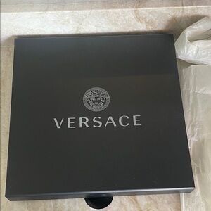 Versace Black Gift Box with Branded Tissue and original purchase envelopes!